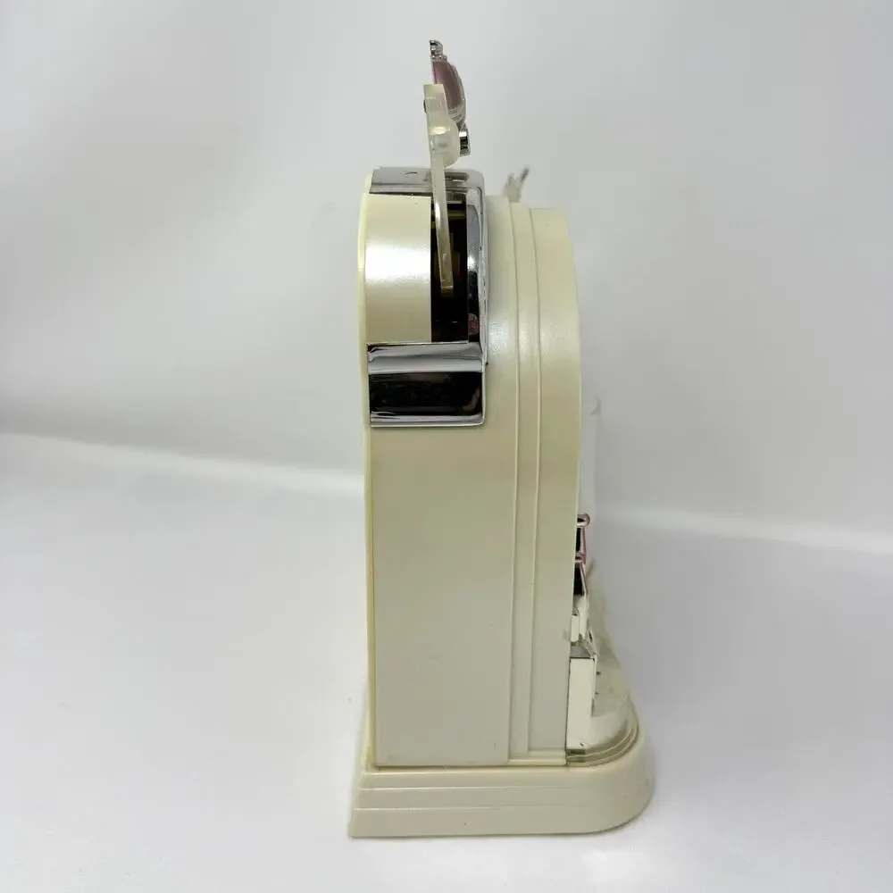 VSTRIDE Vintage Musical Revolving Figurine Carousel Clock City Scene Quartz